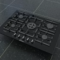 Black Glass Cooktop Gas Stove With Four Burners And Control Knobs As Essential Kitchen Appliance