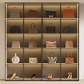 Stylish Handbags in Different Colors and Styles Neatly Arranged on Multiple Shelves