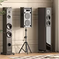 Sleek Floor Standing And Tripod Mounted Speakers For Modern Home Audio Interior Design