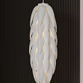 Modern White Feather Shaped Pendant Light With Soft Lighting And Dark Backdrop 3d model