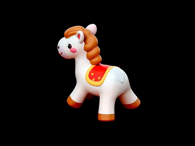 Meichen Material Decoration Ornaments Horse Year Pony Auspicious 3d model