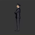 Professional Man in Pilot Uniform Standing with Crossed Arms and Cap