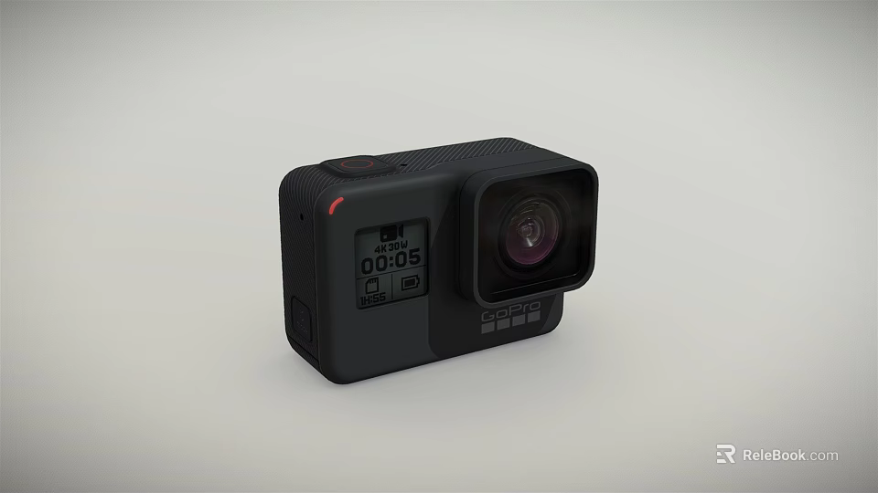 Black Compact Action Camera With LCD Screen Digital Display Portable Design For Outdoor Use 3d model