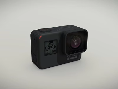 Black Compact Action Camera With LCD Screen Digital Display Portable Design For Outdoor Use 3d model