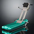 Modern Sports Equipment Treadmill With Metallic Frame Black Seat And Green Shiny Surface