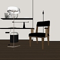 Modern Dining Chair Chair Single Chair 3d model