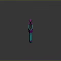 Futuristic Rifle With Purple And Teal Vibrant Color Pattern Sleek Modern Design