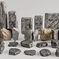 Natural Stone And Wood Materials Collection With Various Shapes And Textures For Design