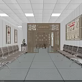 Traditional Chinese Medicine Clinic Interior With Wooden Furniture Decorative Paintings And Medicine Cabinets