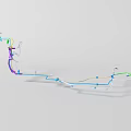 Colorful Interconnected Lines Form Abstract Design Model With Various Pathways