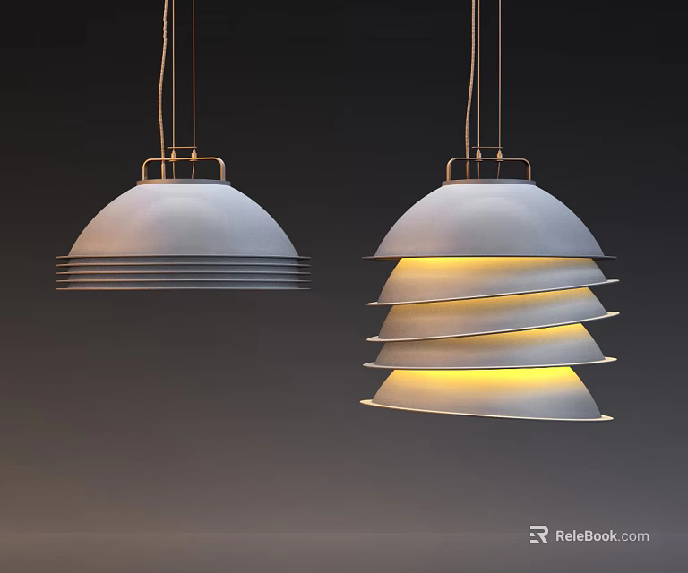 Modern Pendant Lights With Layered Design And Warm Illumination For Home Decor 3d model 