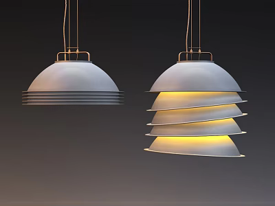 Modern Pendant Lights With Layered Design And Warm Illumination For Home Decor 3d model