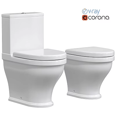 Modern White Ceramic Toilet Design With Sleek Tank And Smooth Seat 3d model