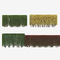 Colorful Bushes Hedge Rows With Green Yellow Red Foliage For Garden Landscape