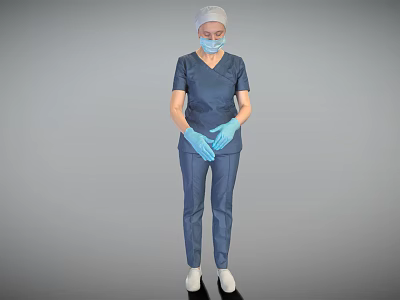 Modern woman working as a surgeon in uniform 3d model Modern woman working as a surgeon in uniform 3d model
