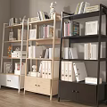 Modern Bookshelf Floor-Standing Bookshelf 3d model