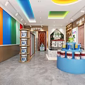 Colorful Paint Specialty Store Interior With Vibrant Wall Displays And Paint Buckets