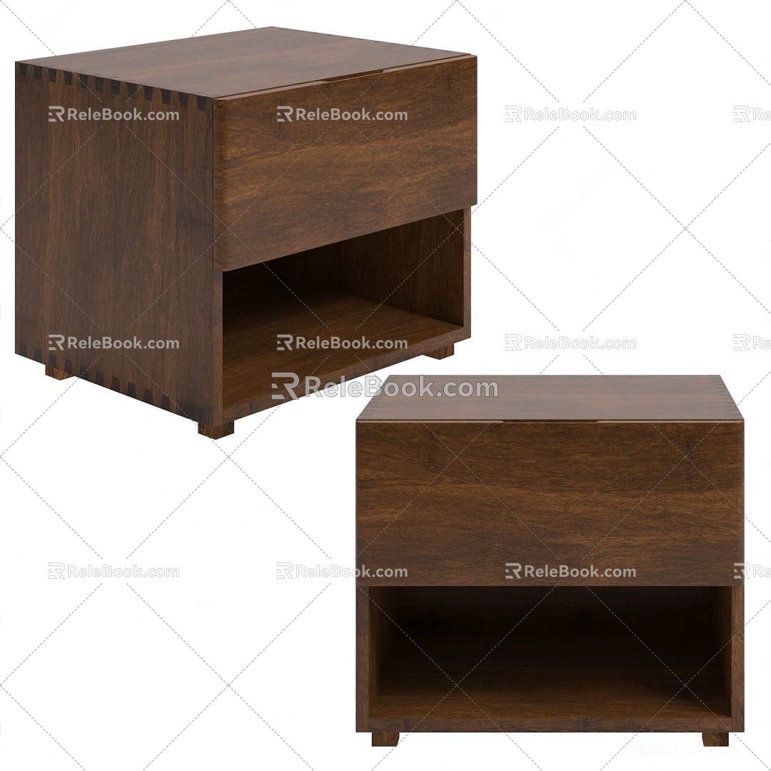 Fenhuang New Chinese Style Bedside Cabinet 3d model