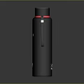 Black Cellio Water Bottle With Red Strap Shield Logo And Lanyard For Daily Use