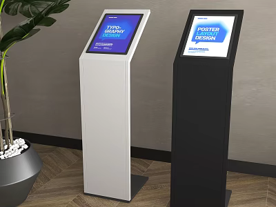 Public Facilities Featuring White And Black Standing Information Displays For Poster Design 3d model