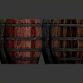 Decorative Wooden Barrels In Red Green Blue Brown Colors With Metal Hoops