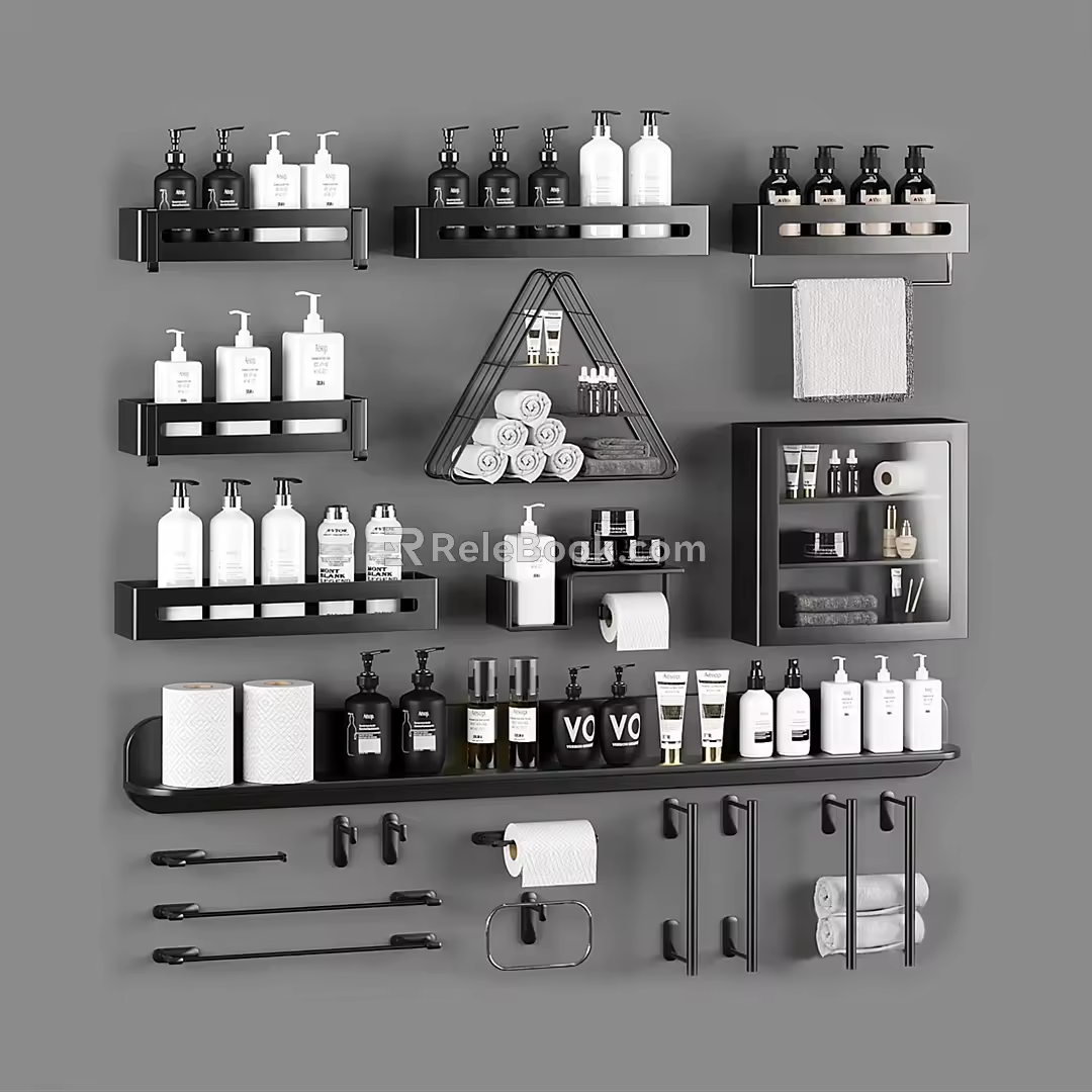 Modern Wall Shelf Bathroom Shelf Combination 3d model