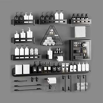 Modern Wall Shelf Bathroom Shelf Combination 3d model