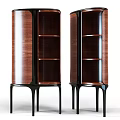 Elegant Wooden Console Cabinet With Wood Grain Shelves And Black Legs For Entryway