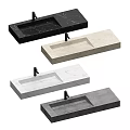 Modern Rectangular Bathroom Washbasins With Various Colors And Marble Texture 3d model