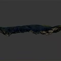 Landscape Design With 3D Terrain Green Vegetation Mountain Hills And Natural Water Elements