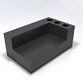 Modern Black Modular Sofa Set With Sleek Surface And Contemporary Minimalist Design