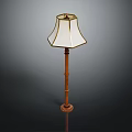 Classic Wooden Floor Lamp With White Fabric Shade And Elegant Design