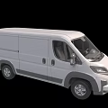 Modern White Commercial Cargo Van Exterior View With Sleek Body Design