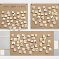 Wall Featuring Multiple Corkboards With Small City Cadastre Cards For Urban Planning