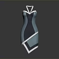Modern Teal Black Dress With White Accent Lines And Contemporary Design