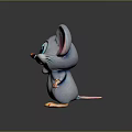 Cute Cartoon Mouse Character With Big Pink Ears Blue Eyes And Gray White Body