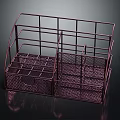 Purple Metal Mesh Storage Organizer with Multiple Compartments and Drawer for Home Office