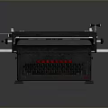 Adler Vintage Typewriter With Black Body And Red Keys Classic Design Features