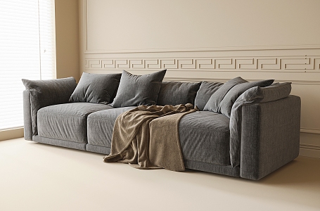 Modern Multiplayer Sofa Three-Seat Sofa 3d model