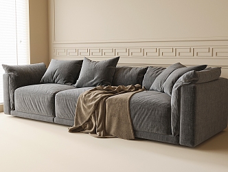 Modern Multiplayer Sofa Three-Seat Sofa 3d model