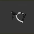 Bicycle Handlebar With White Wrapping Tape And Black End Components Design 3d model