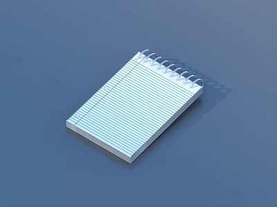 Practical Spiral Notebook With Lined Pages On Blue Surface For Daily Use 3d model