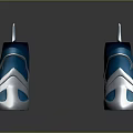 Futuristic Blue And Silver Shoes With Sculptural Heel And Pointed Toe Design