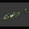 Detailed Green Spacecraft Model With Wings Engines And Cockpit Design