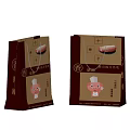 Brown Food Packaging Bag With Cartoon Chef Handle And Traditional Food Design Elements