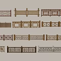 Various Decorative Fence Designs With Intricate Patterns And Different Materials 3d model