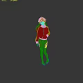 Game And Movie Character In Red And White Jacket With Red Tights And Brown Hair