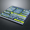 portable synthesizer mixer reverberator tuner mixer mixing equipment 3d model