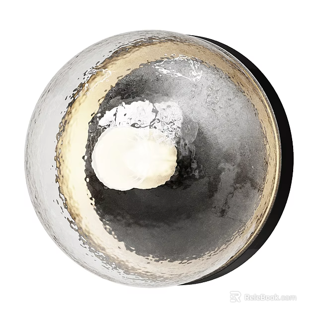 Modern Spherical Glass Pendant Light with Textured Surface and Warm Glow for Interior Design 3d model 