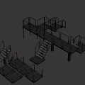 Heavy Duty Multi Level Industrial Platform Structures with Railings Stairs Support Frames and Grated Treads
